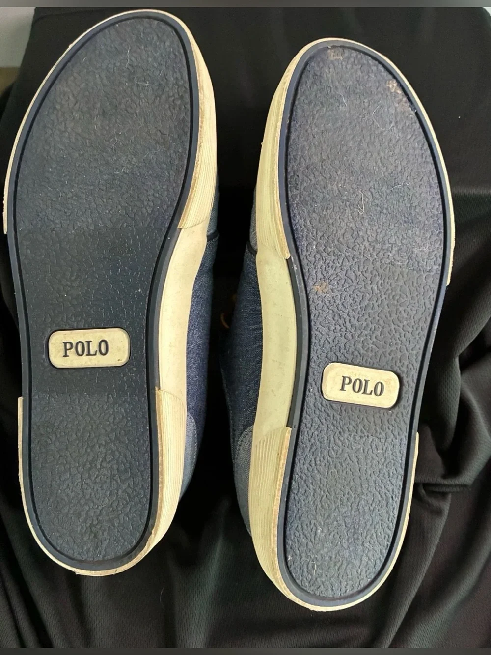 Polo Ralph Lauren Men's Size 9D Blue Classic Low-Top Denim Sneakers Shoes Faxon